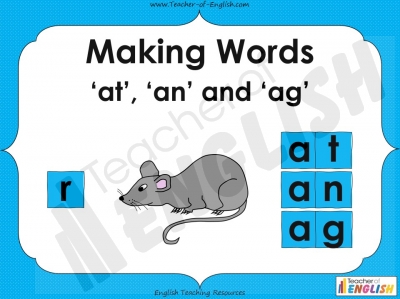Making Words - 'at', 'an' and 'ag' Teaching Resources